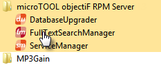 Programmgruppe des objectiF RPM Servers aufgeklappt