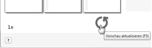 Mausklick auf die Schaltfläche Vorschau aktualisieren