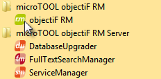 objectiF RM über Windowskonsole starten