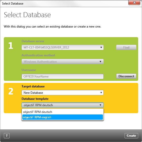 Dialog “Select Database” › microTOOL Hilfeseiten