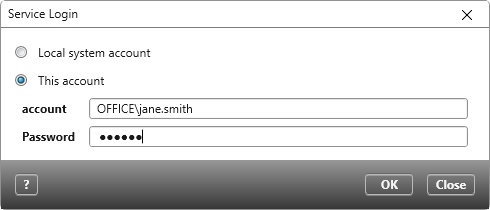 Dialog: Service Login