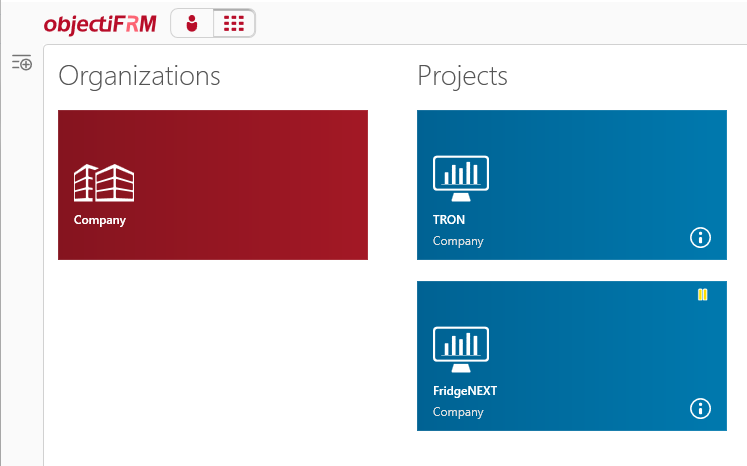 Organization, Project, Tutorial, Templates on the Userboard