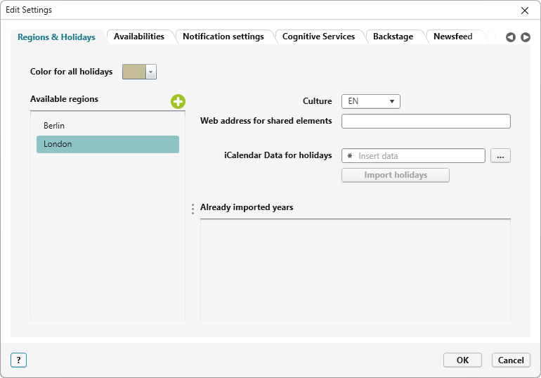 Dialog project settings Dialog project settings