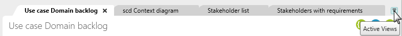 Show active views