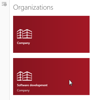 Click on an organization tile Click on an organization tile